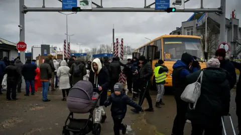 Getty Images Refugees arriving in Moldova