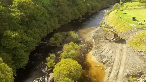 Wye and Usk Foundation Work has been carried out on the riverbed to allow salmon to spawn