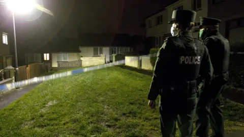 Police at the scene in John F Kennedy Park on Thursday night