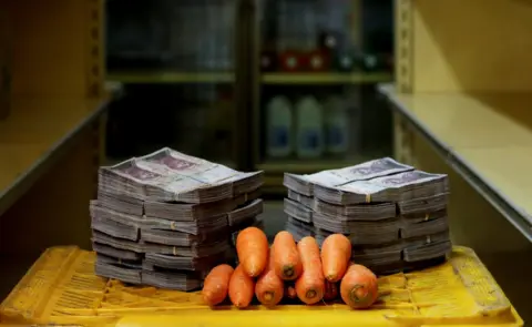 Reuters Carrots next to 3,000,000 bolivars