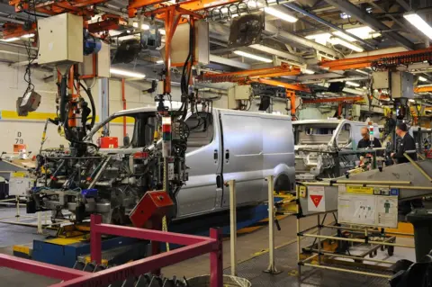 PA Wire Vauxhall van production line at the Vauxhall Motors factory in Luton