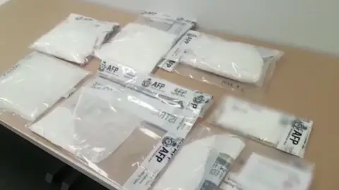 AUSTRALIAN FEDERAL POLICE Some of the seized drugs in police-labelled bags