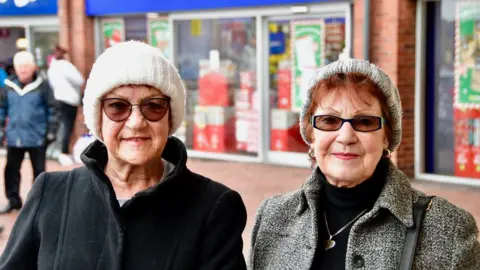 Maureen Tomkinson and Beryl Davis in Crewe town centre