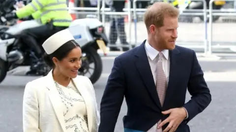 Getty Images Meghan, Duchess of Sussex and Prince Harry, Duke of Sussex attend the Commonwealth Service on Commonwealth Day at Westminster Abbey