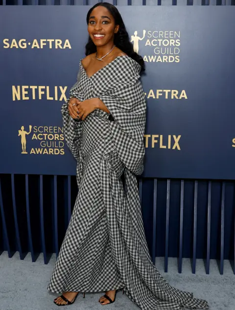 Getty Images Ayo Edebiri attends the 30th Annual Screen Actors Guild Awards at Shrine Auditorium and Expo Hall on February 24, 2024 in Los Angeles, California.