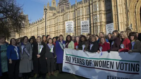 Getty Images Labour MPs celebrate 100 years of the vote