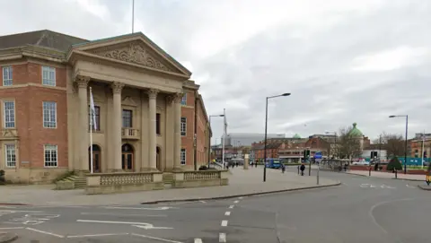 Google Shot looking up Corporation Street with the Council House on the left