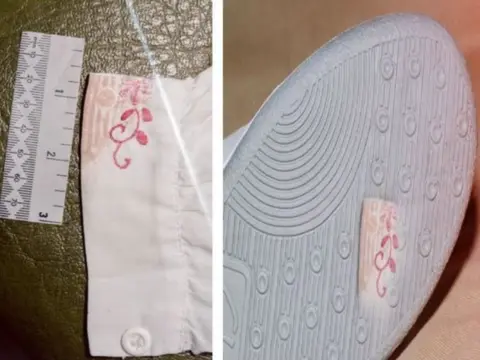 Kent police Shoe pattern and footprint on blouse