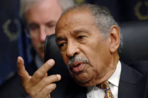 Reuters John Conyers (D-MI) holds a House Judiciary Committee hearing on the George W. Bush presidency, called "Executive Power and Its Constitutional Limitation", on Capitol Hill in Washington, July 25, 2008