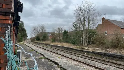 A view of the tracks at Edwinstowe railway station in Nottinghamshire