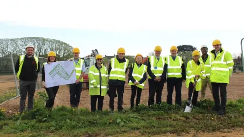 South Hams District Council Councillors at building site