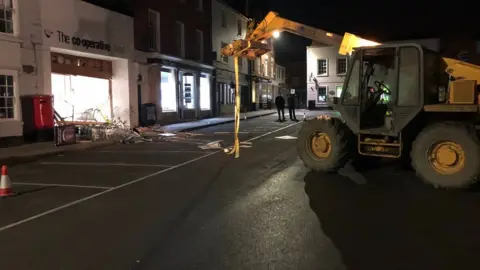 Warwickshire Police The scene at the Co-op in Shipston on Stour