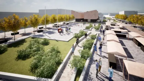 Northumberland County Council An artist's impression of the new-look market place in Blyth