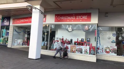 The former Topshop that is now a temporary Christmas shop