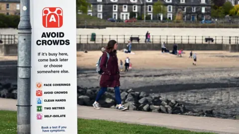 Getty Images Covid sign in Burntisland