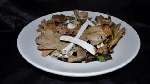 Trevor Prideaux A plate of leaves and bones