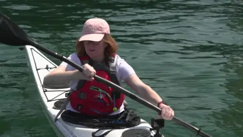 BBC Katie Carr kayaking