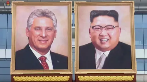 KCTV Cuban President Miguel Díaz-Canel and Kim Jong-un