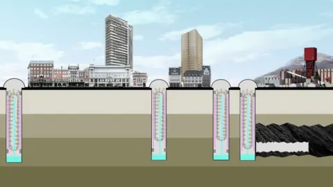 University of Nottingham Graphic of mines close to city