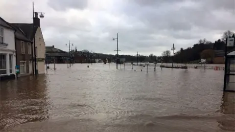 Police Scotland Flooded car park in Dumfries