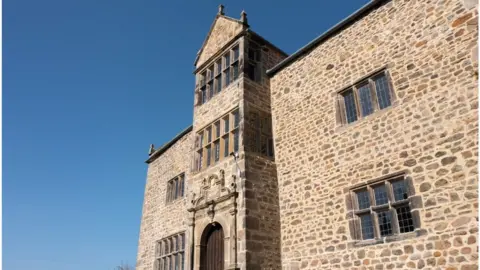 Looking up at hall