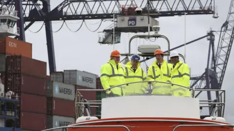 PA Media Boris Johnson visiting Teesside