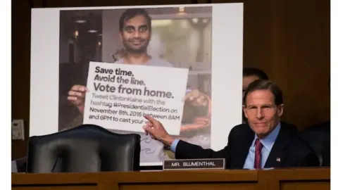 Getty Images Doctored image featuring the comedian Aziz Ansari