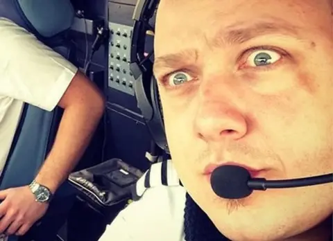 @Instagram/Pilot_flyingnut Michel Castellucci and his co-pilot pose for a picture
