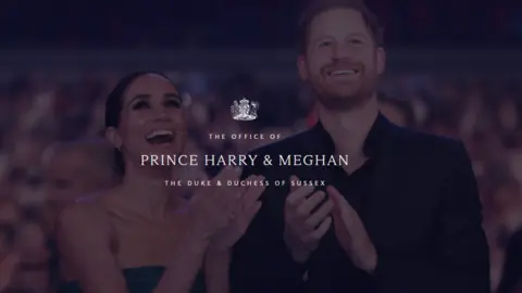 Duke and Duchess of Sussex new home page for Harry and Meghan's website