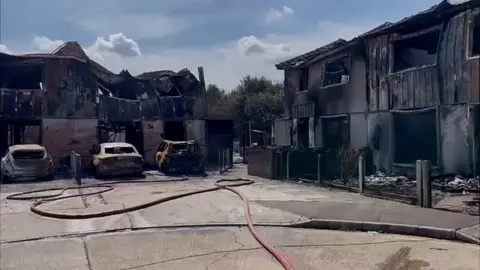 Homes destroyed by the Dagenham wildfire