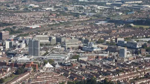 Getty Images Aerial view of the centre of Swindon
