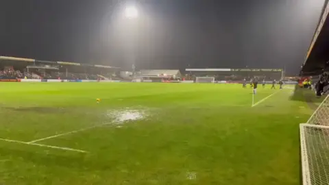 Andy Bebbington Cambridge v Bolton waterlogged pitch