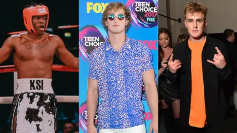 Mabdulle/Getty Images KSI, Logan Paul and Jake Paul