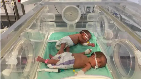 Medical aid for Palestinians premature babies in a neonatal unit in Gaza