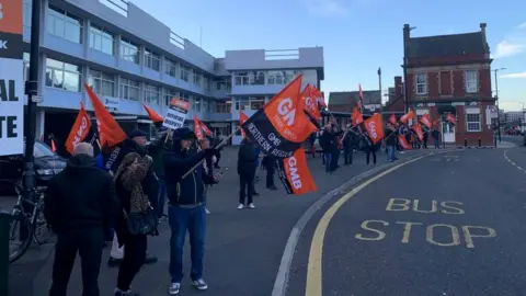 BBC Picket line in Sunderland