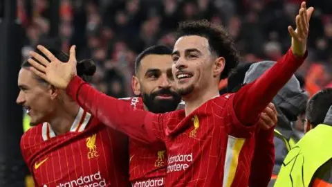 Liverpool players celebrate