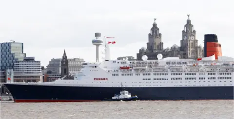 PAUL ELLIS The QE2 in Liverpool during its farewell tour of the UK in 2008