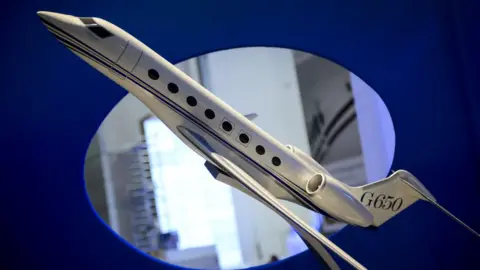 Getty Images A scale model of the Gulfstream G650 is seen at the European business aviation show EBACE on May 19, 2014