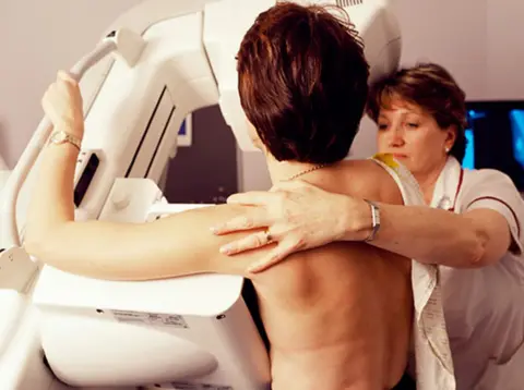 Spl Woman having mammogram