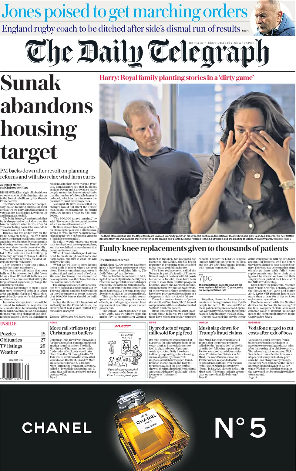 Telegraph front page