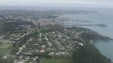 BBC An aerial view of Guernsey