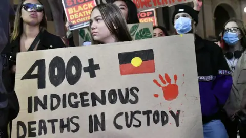 Getty Images Australia's protests have focused on police treatment of Aboriginal people