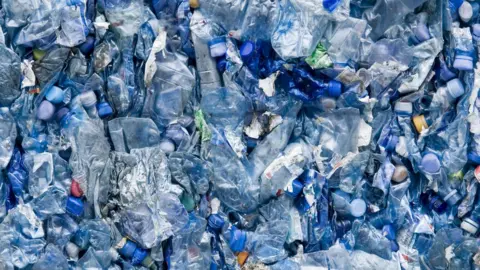 Getty Images Plastic bottles ready for recycling