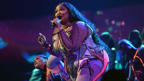 Getty Images Lizzo at the 2020 Grammys