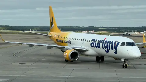 BBC Aurginy aircraft on runway