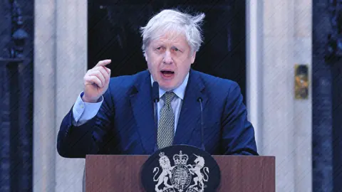 BBC Boris Johnson outside 10 Downing Street on 13 December