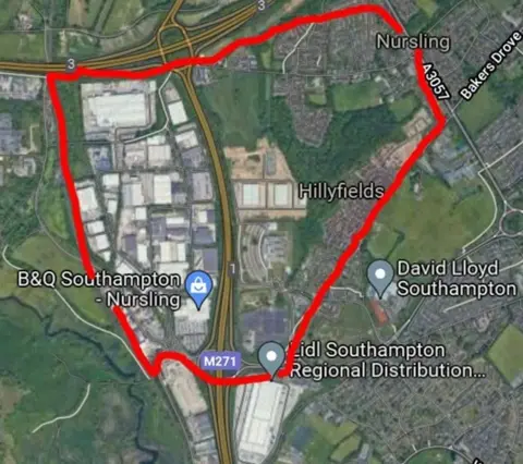 Hampshire Constabulary Nursling dispersal order map