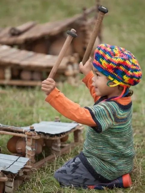 Mike Chapman Ziggy P plays xylophone at Womad's World of Kids.