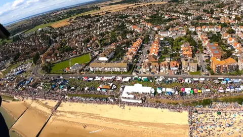 Tigers Army Parachute Display Team Clacton Airshow aerial view