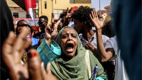 Protesters in Khartoum, 30 October